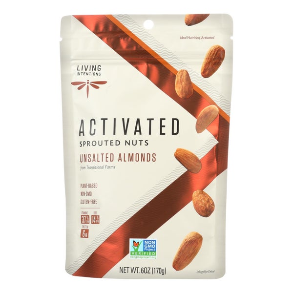 6-PACK OF Almond Whl Unsalted Sprouted Living Intentions 6 oz