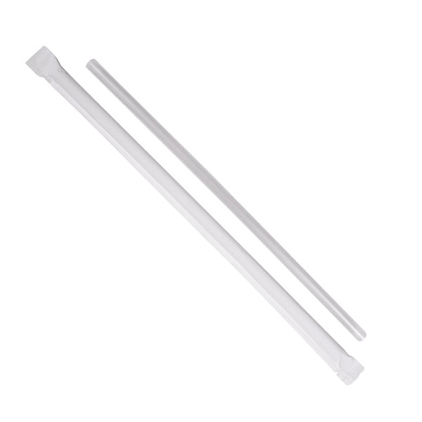 2000-PACK OF Straw Wrapped Karat 2,000 ct Jumbo Straws | Individually Wrapped | Clear (0.2" x 7.75")