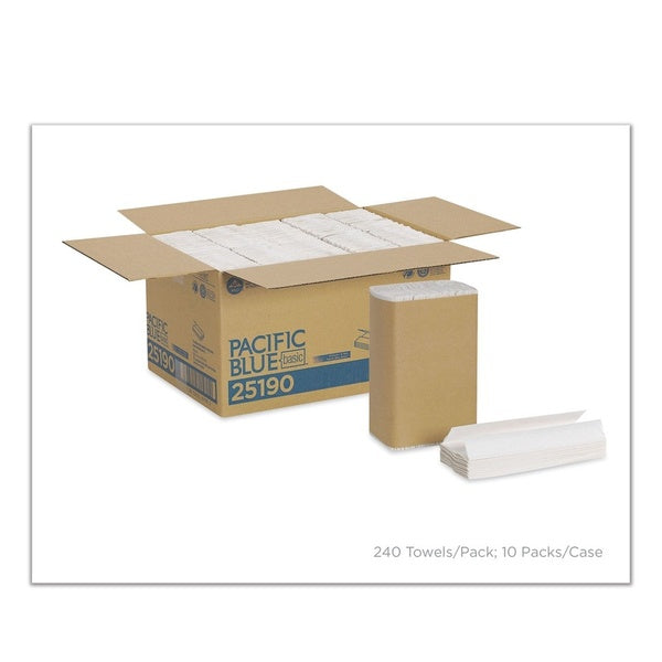 2400-PACK OF Georgia Pacific Professional Pacific Blue Basic C-Fold Paper Towels - 10.1 x 12.7 inches, 1-Ply, 2400 Count - Ideal for Dispensers and Countertops
