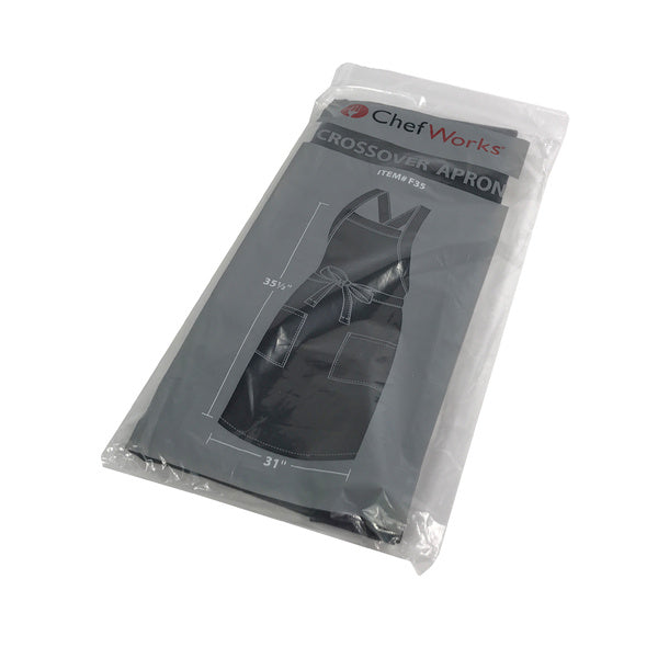 EA-PACK OF APRON BIB BLK CROSS-BACK
