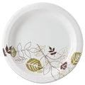 1000-PACK OF Plate Paper Dixie UX9PATH Pathways Soak-Proof Shield 8.5-inch Paper Plates - Green and Burgundy (1000 Count Carton)