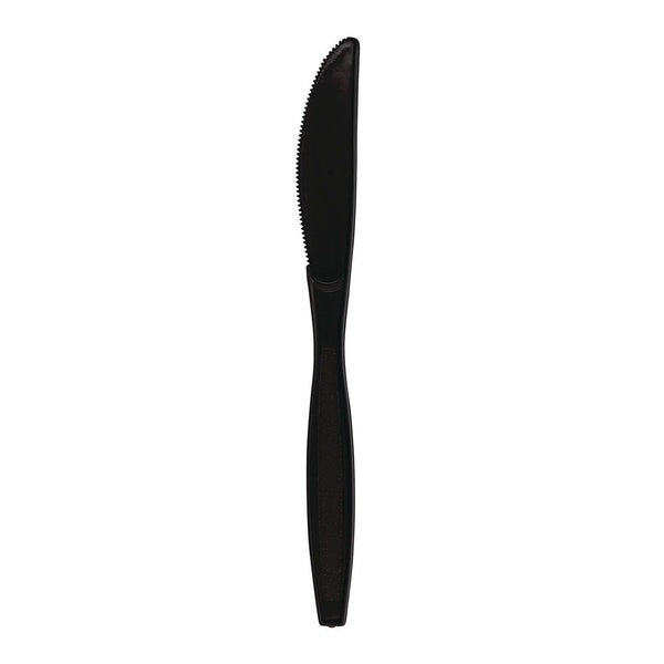 1000-PACK OF Boardwalk Heavyweight Black Polypropylene Knife - 1000 Count for Durable Dining Solutions