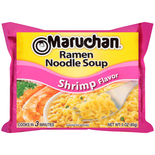 24-PACK OF Shrimp Flavored Ramen Noodle Soup Maruchan Inc, 24 - 3 Oz