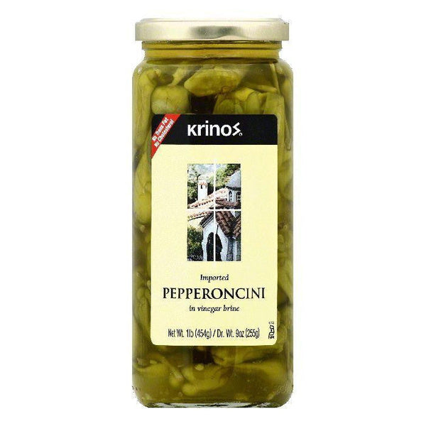 6-PACK OF Pepper Pepperoncini Krinos 16 oz