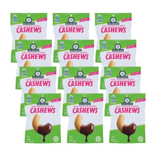 12-PACK OF Candy Chocolate Cashews Taza Chocolate 3.5 oz