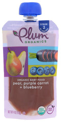 12-PACK OF Puree Pear Plum Organics 4 oz