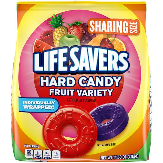 6-PACK OF Fruit Variety Hard Candy Stand Up Pouch Lifesaver, 6 - 14.5 Oz