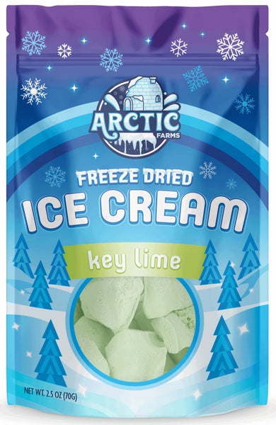 12-PACK OF Candy, Freeze Dried Ice Cream - Key Lime, Arctic Farms