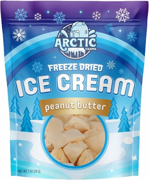 12-PACK OF Candy, Freeze Dried Ice Cream - Peanut Butter, Arctic Farms