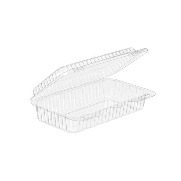 400-PACK OF Inline Plastics 21 oz. Rectangular Clear Hinged Bakery Container