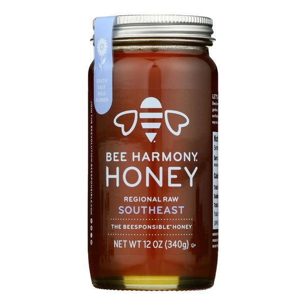 6-PACK OF Honey Raw Regionl South East Bee Harmony 12 oz