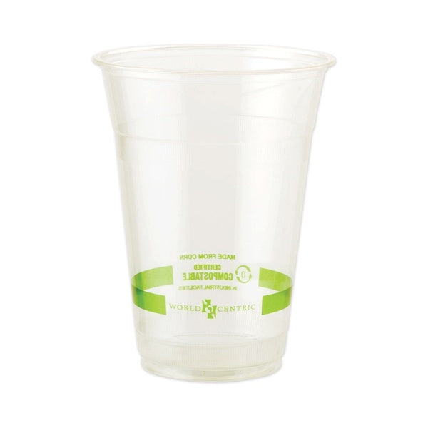 1000-PACK OF Cup Plad Eco-Friendly World Centric 20 oz PLA Plastic Cold Cups - Clear, 1000 Count, Compostable and Sustainable