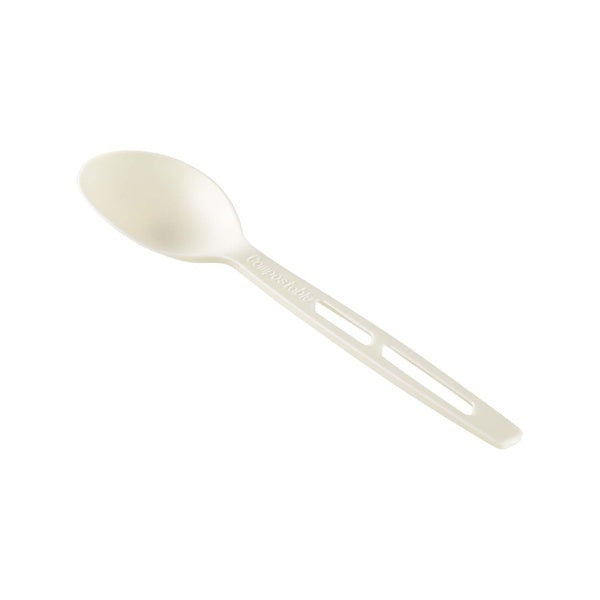 750-PACK OF Teaspoon Weighted Karat Earth Heavy Weight CPLA Compostable Tea Spoon Wrapped, White - 750 pcs