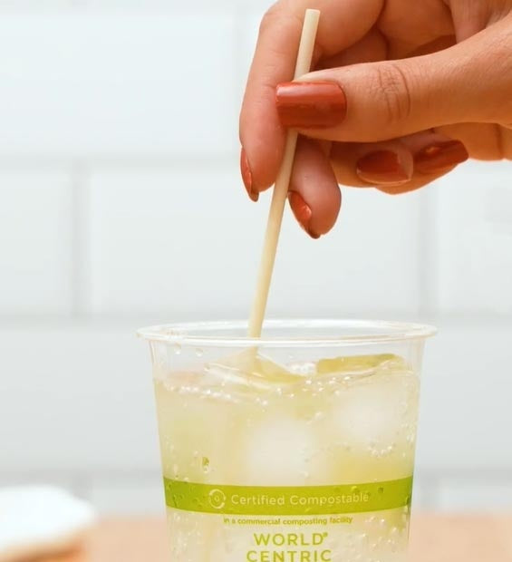 16000-PACK OF Straw Cocktail Compostable PHA 6" Cocktail Stirrer Straws Unwrapped 3mm | 8 Boxes | 16,000 count