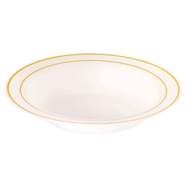 12-PACK OF Bowl Dessert 5 oz White Gold Rim