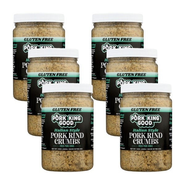 6-PACK OF Bread Crumb Pork Rind Italian Pork King Good 12 oz
