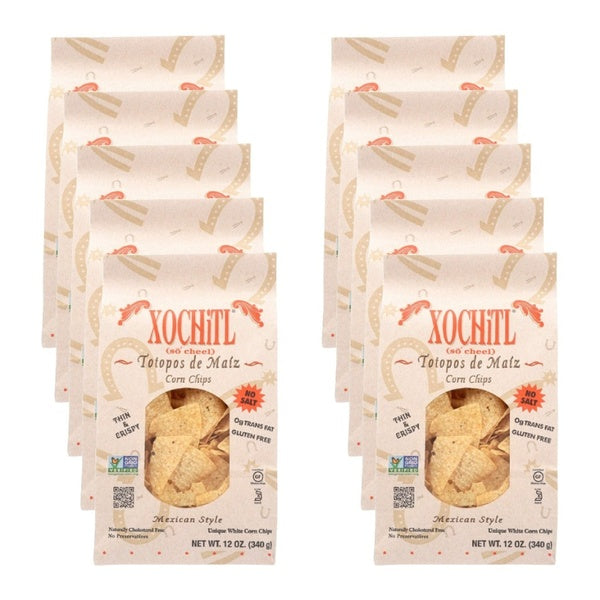 10-PACK OF Chip Corn No Salt Xochitl 12 oz