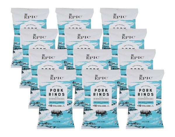 12-PACK OF Pork Cracklin Sea Salt Vinegar Epic 2.5 oz