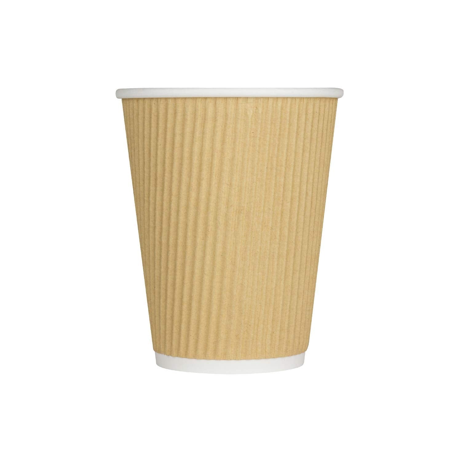 500-PACK OF Cup Paper Karat C-K512W 12 Oz Ripple Grip To Go Paper Hot Cups for Coffee, 500, Beige