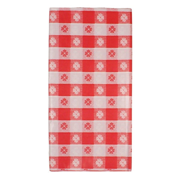 12-PACK OF COVER TABLE PLAS RED GINGHM