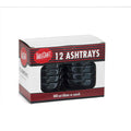 72 CT-PACK OF ASHTRAY BLACK PLASTIC STACKING
