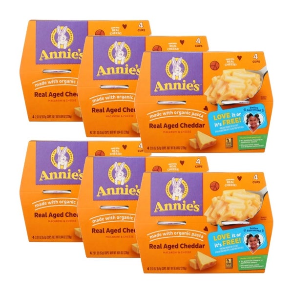 6-PACK OF Macaroni & Aged Cheddar Annie's Homegrown 8.04 oz