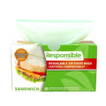 1632-PACK OF BAG FOOD COMPOSTABLE SANDWICH ZIP-LOCK RESEALABLE