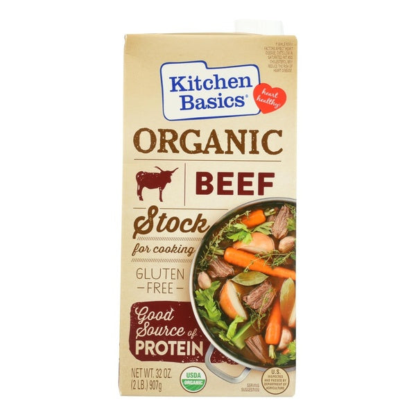 12-PACK OF Stock Base Beef Organic Kitchen Basics Broths 32 fz