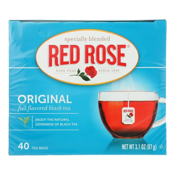 6- PACK OF Tea Bag Full Flavored Black Red Rose 40 cts