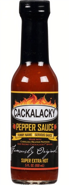 12-PACK OF Sauce Hot, Cackalacky Pepper Sauce Super Extra Hot Bottle, Cackalacky