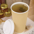500-PACK OF Cup Paper Karat C-KRC520 20 oz Ripple Hot Cups - Insulated Kraft/White (500 Count) for Optimal Beverage Enjoyment