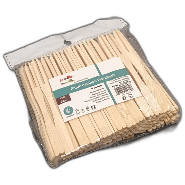 100 CT-PACK OF FORK BUFFET BAMBOO 3.5 IN