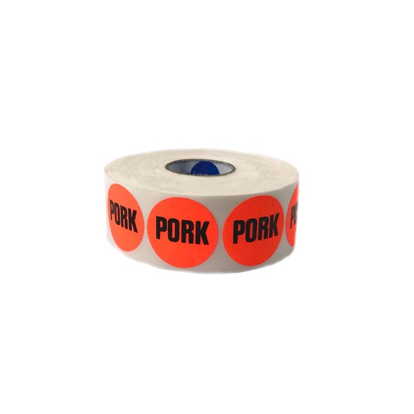 ROLL-PACK OF LABEL ROLL " PORK" 1"