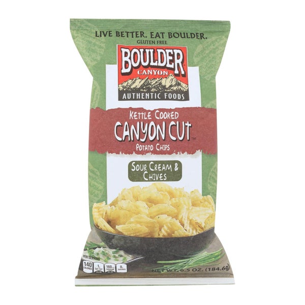12-PACK OF Potato Chip Sour Cream & Chives Boulder Canyon Chips 6.5 oz