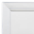 12-PACK OF Plate Plastic 9.5" White Silver Rim
