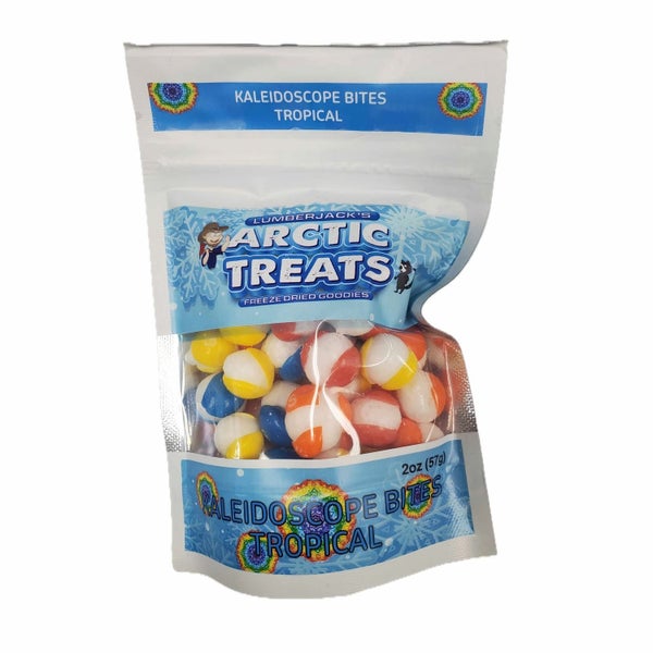 24-PACK OF Candy Freeze Dried Kaleidoscope Bites Tropical, Lumberjack's Arctic Treats