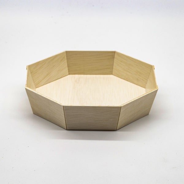 12-PACK OF Container Disp Wooden Octagon Base 6.89x6.89x1.57 in