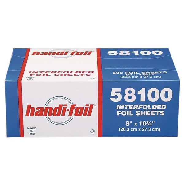 3000-PACK OF Foil Sheet Handi-Foil 8 x 10.75 Inch Interfolded Aluminum Foil Sheets - 3000 Count, 55 Gauge for Efficient Food Preparation