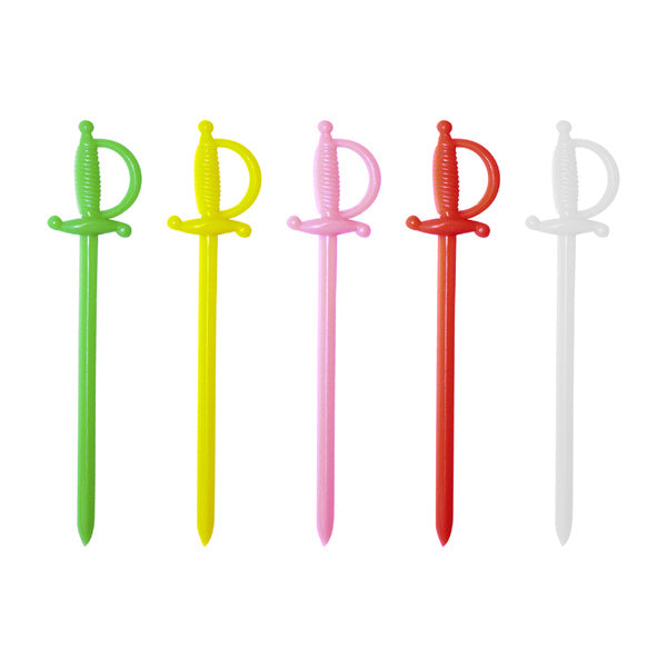 10-PACK OF PICK SWORD PLAS ASSTD CLRS 3