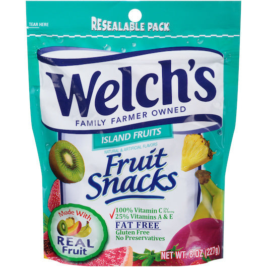 9-PACK OF Island Fruit Resealable Fruit Snack Welch'S, 9 - 8 Oz