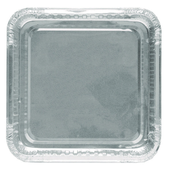 500-PACK OF Handi-Foil 4048-35-500 7.88 in. x 7.88 in. x 1.31 in. Aluminum 8 in. Square Cake Pan - Silver (500/Carton)