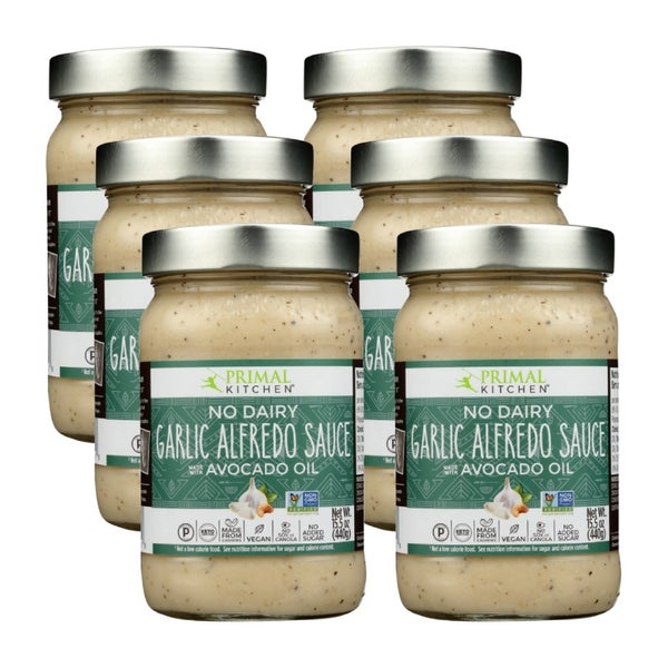 6-PACK OF Sauce Alfredo Roasted Garlic No Dairy Primal Kitchen 15 oz