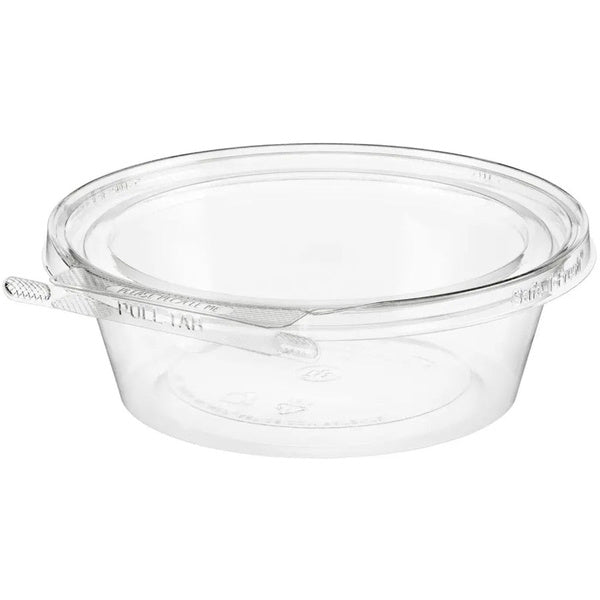168-PACK OF Safe-T-Fresh 7" Round Tamper Evident & Tamper Resistant Clamshell Tub, 24 oz.