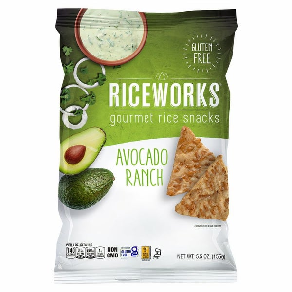 6-PACK OF Snack Chips Riceworks Avocado Ranch Chips, Wholesome Goodness