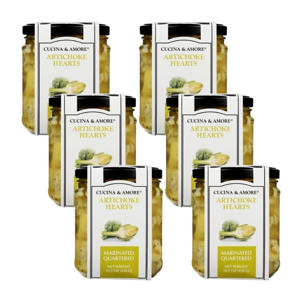 6-PACK OF Artichoke Quarter Marinated Cucina & Amore 14.5 oz