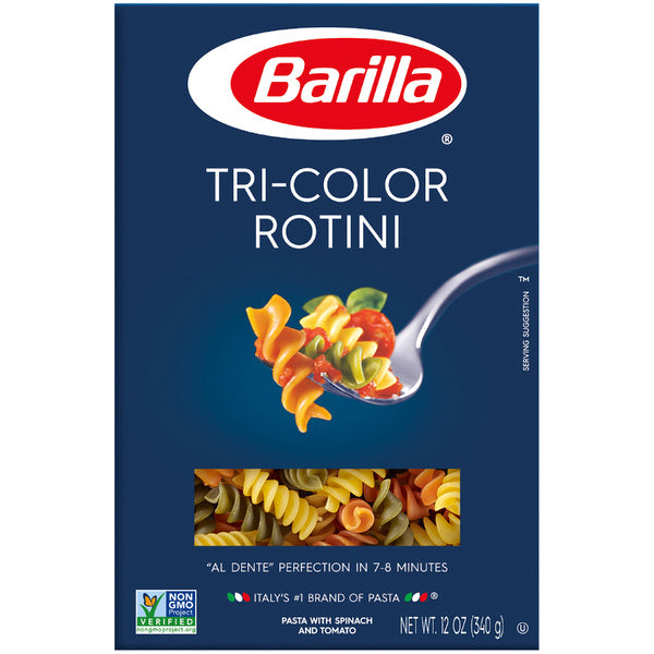 16-PACK OF PASTA ROTINI TRICOLOR