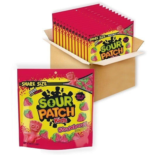 12-PACK OF Strawberry Gummy Candy Bag Sour Patch Kids Candy, 12 - 12 Oz