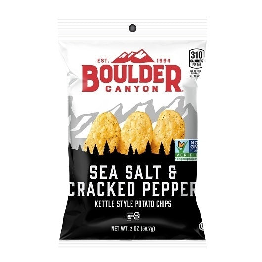 8-PACK OF Sea Salt & Cracked Pepper Boulder Canyon Chips, 8 - 2 Oz