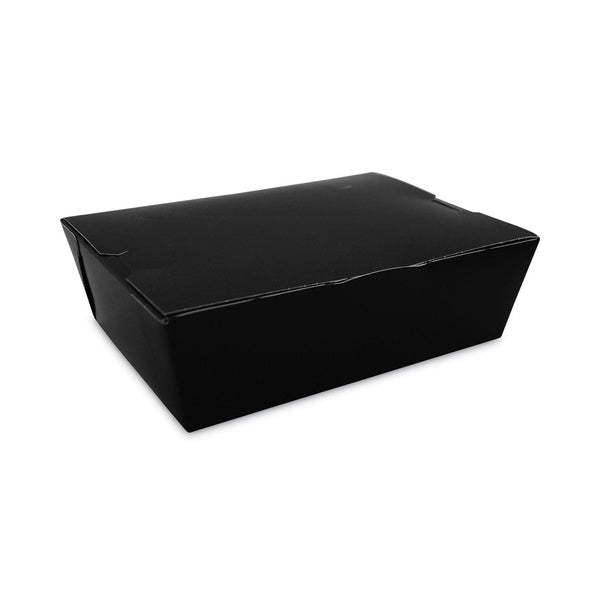 200-PACK OF Container Food SCT SCH 0753 ChampPak Black Carryout Boxes - 7.75 x 5.5 x 2.5 Inches -
