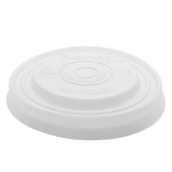 2000-PACK OF Lid Togo Karat Earth 62mm Compostable Flat Lid for 2 oz Eco-Friendly Paper Portion Cup - 2,000 pcs